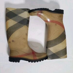 Burberry Nova Check Rain Boots Size 5 US 35 EU Italy Womens